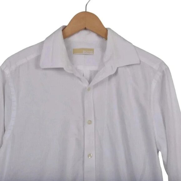 Michael Michael Kors White Button Down Dress Shirt Cotton Size 16 - Picture 2 of 10